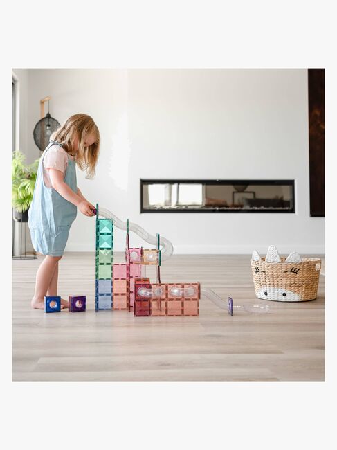 Connetix Magnetiske Byggeklosser Kulebane Pastel Utvidelsessett 80 Deler