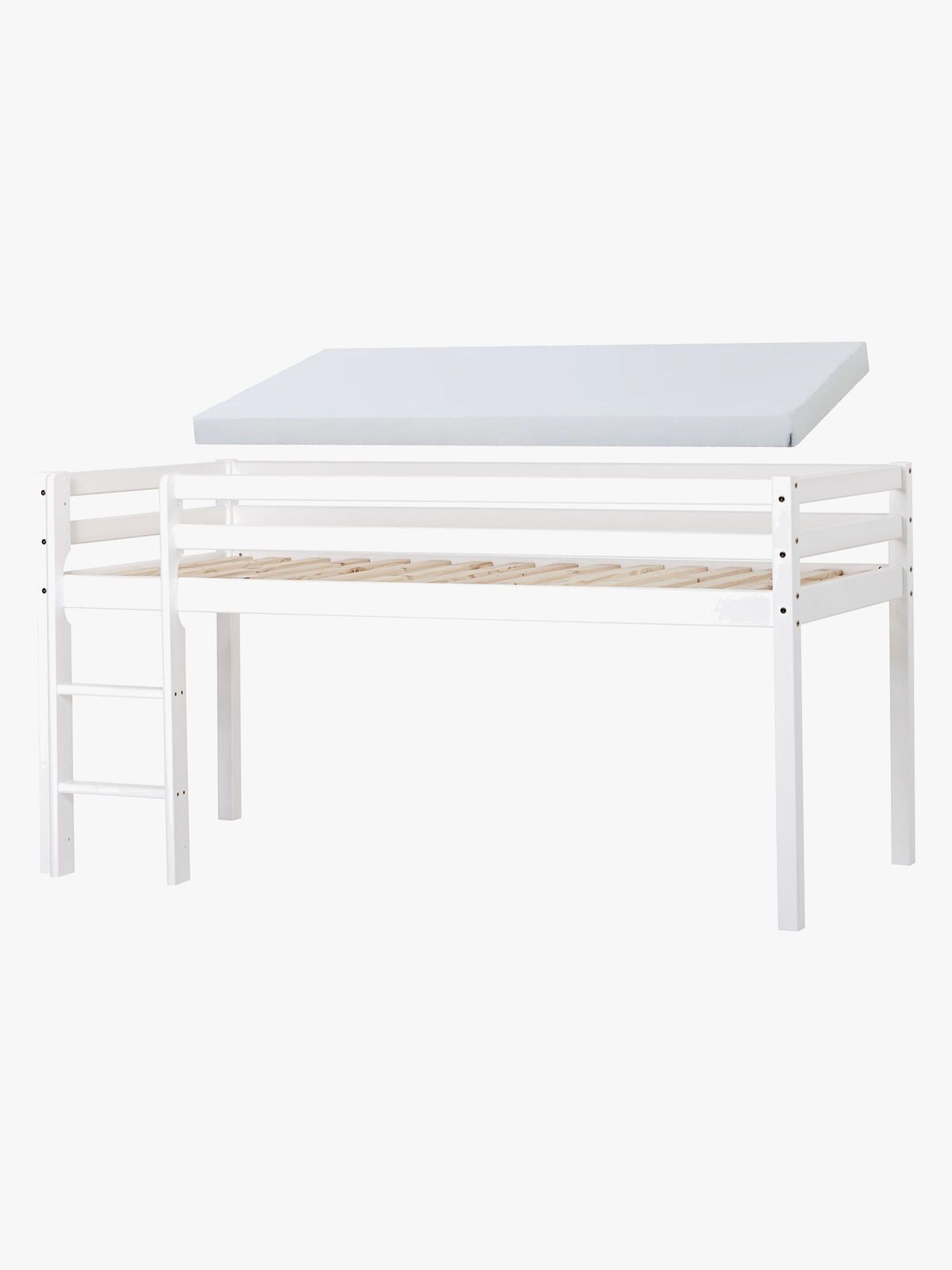 Hoppekids ECO Dream Halvhøy Loftseng Med Skummadrass 90x200, Hvit