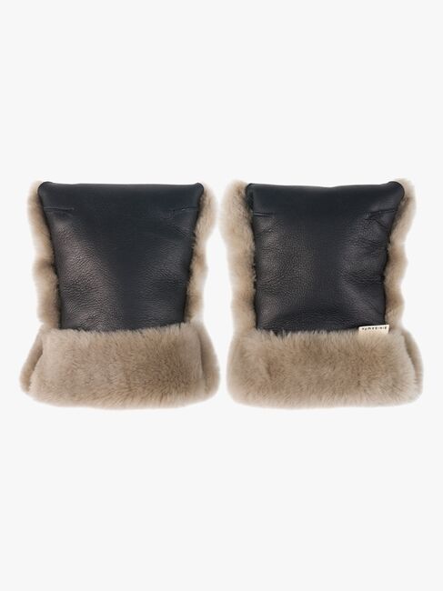 BINIBAMBA Saueskinn Coated Buggy Håndvarmer, Noir/Toast