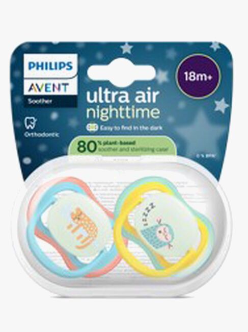 Philips Avent Ultra Air smokk Night 18m+ 2-pakning, blå/gul