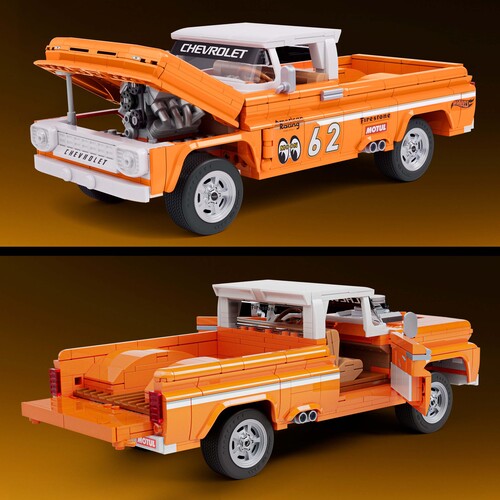 Mattel Brick Shop Hot Wheels Elite Series Brick Shop Hot Wheels Byggesett Custom ’62 Chevy Pickup 858 Deler