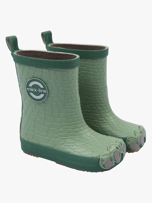 Mikk-Line Barefoot Dragon Gummistøvler, Green Milieu