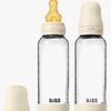 BIBS Medium Flow Glass Tåteflaske Latex 2-Pakk 240 ml, Ivory