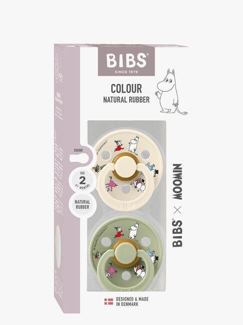 BIBS x Moomin Colour Friends Smokk 2-Pakk Lateks Str 2, Ivory