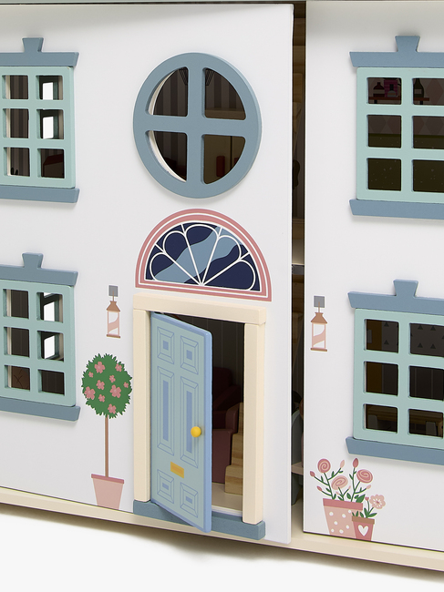 Alice & Fox Dukkehus med Møbler & 4 Dukker, Blå