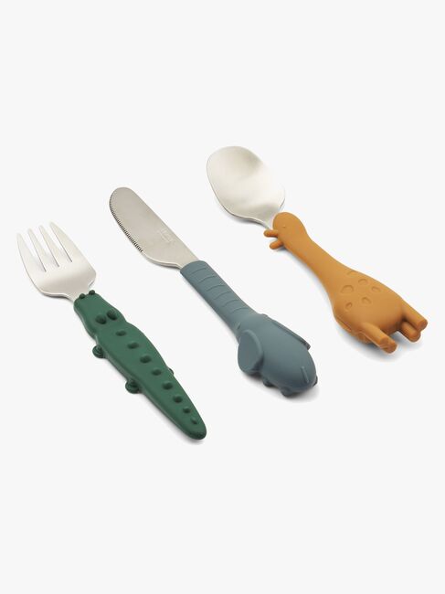 LIEWOOD Tove Bestikk Stål/ Silikon, Golden Caramel Mix