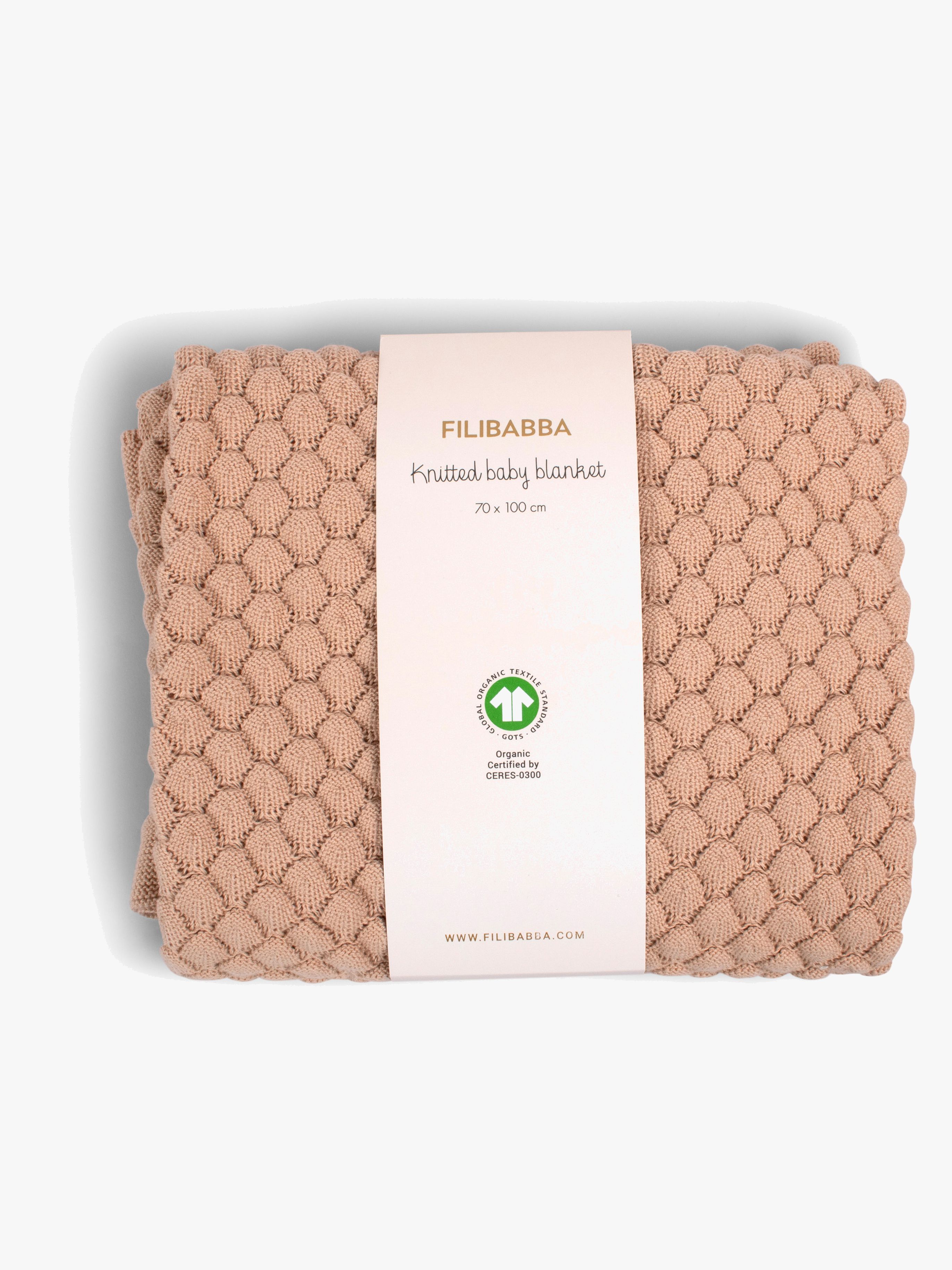 FILIBABBA Strikket Teppe, Ivory Cream - Tekstiler - Bomull
