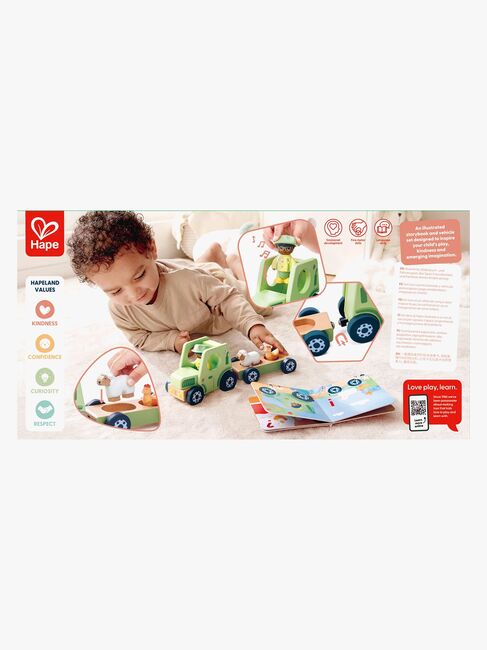 Hape Eventyrbok med Lekesett The Rumbling Tractor