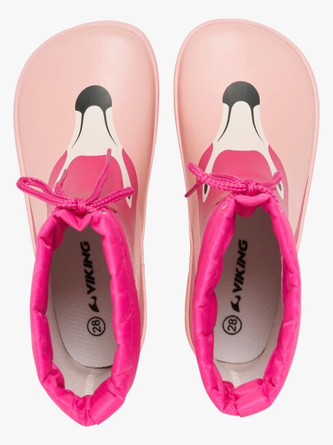 Viking Alv Paw Print Barefoot Gummistøvler, Light Pink/Magenta