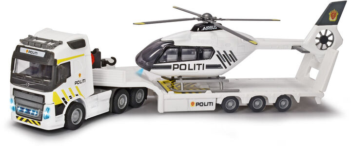 Majorette Grand Series Norsk Politilastebil Volvo FH-16 med Helikopter