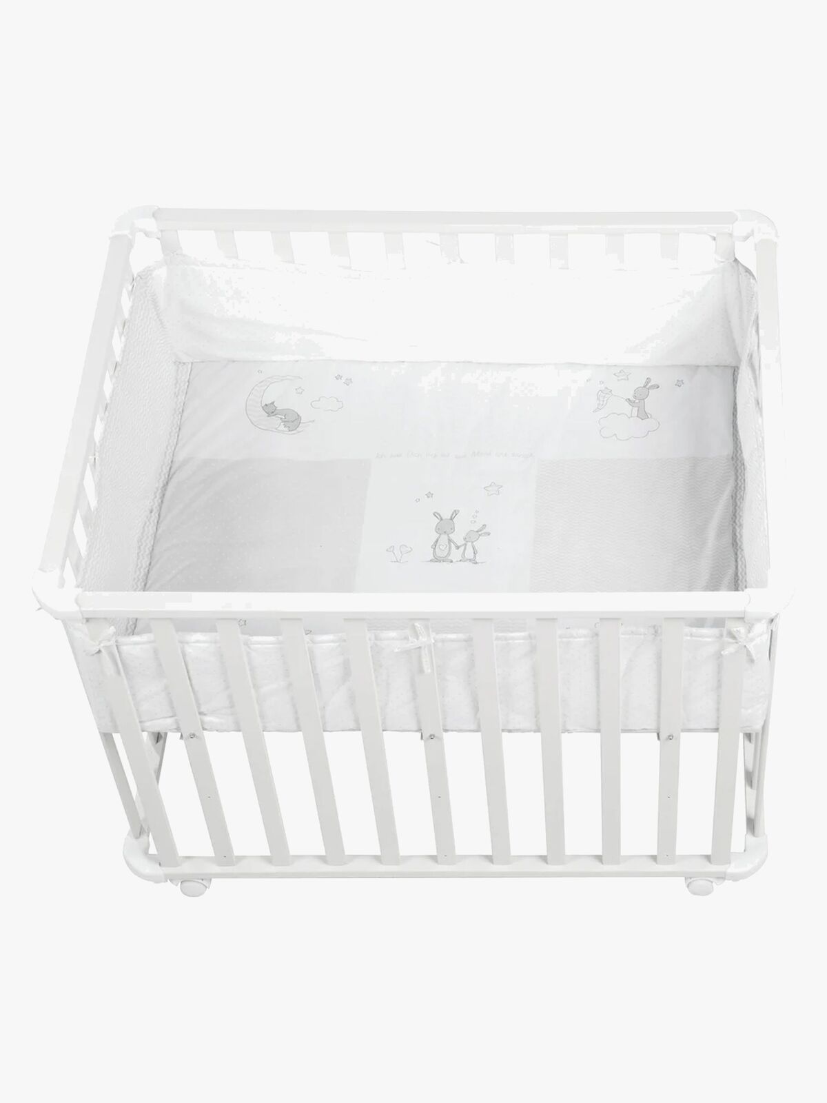 Roba Lekegrind med Hjul, Fox & Bunny White