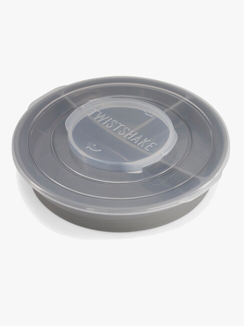 Twistshake Delt Tallerken med Lokk, Grå