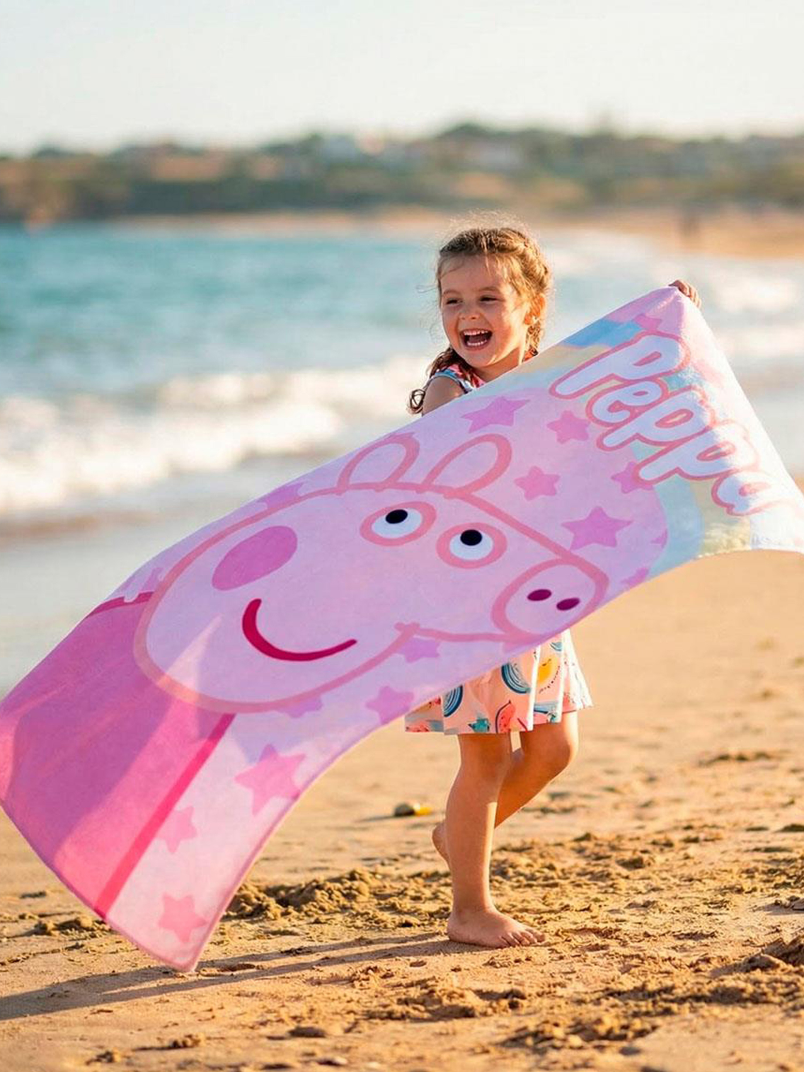 Peppa Gris Strandhåndkle, Lyserosa - Badehåndklær & Hettehåndklær - Polyester