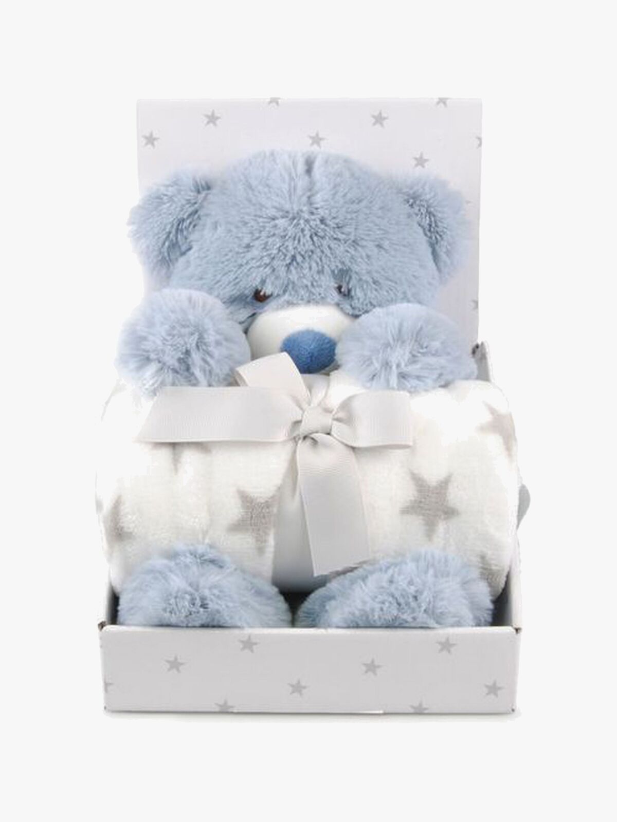 CarloBaby Fleeceteppe og Kosedyr Bamse, Blå