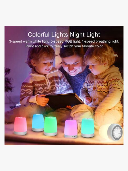 Lippa Colorful Touch Nattlampe Timer, Hvit