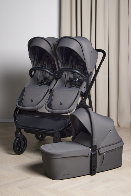 Beemoo Pro Twin 2 Søskenvogn inkl. Liggedel, Mocha Grey