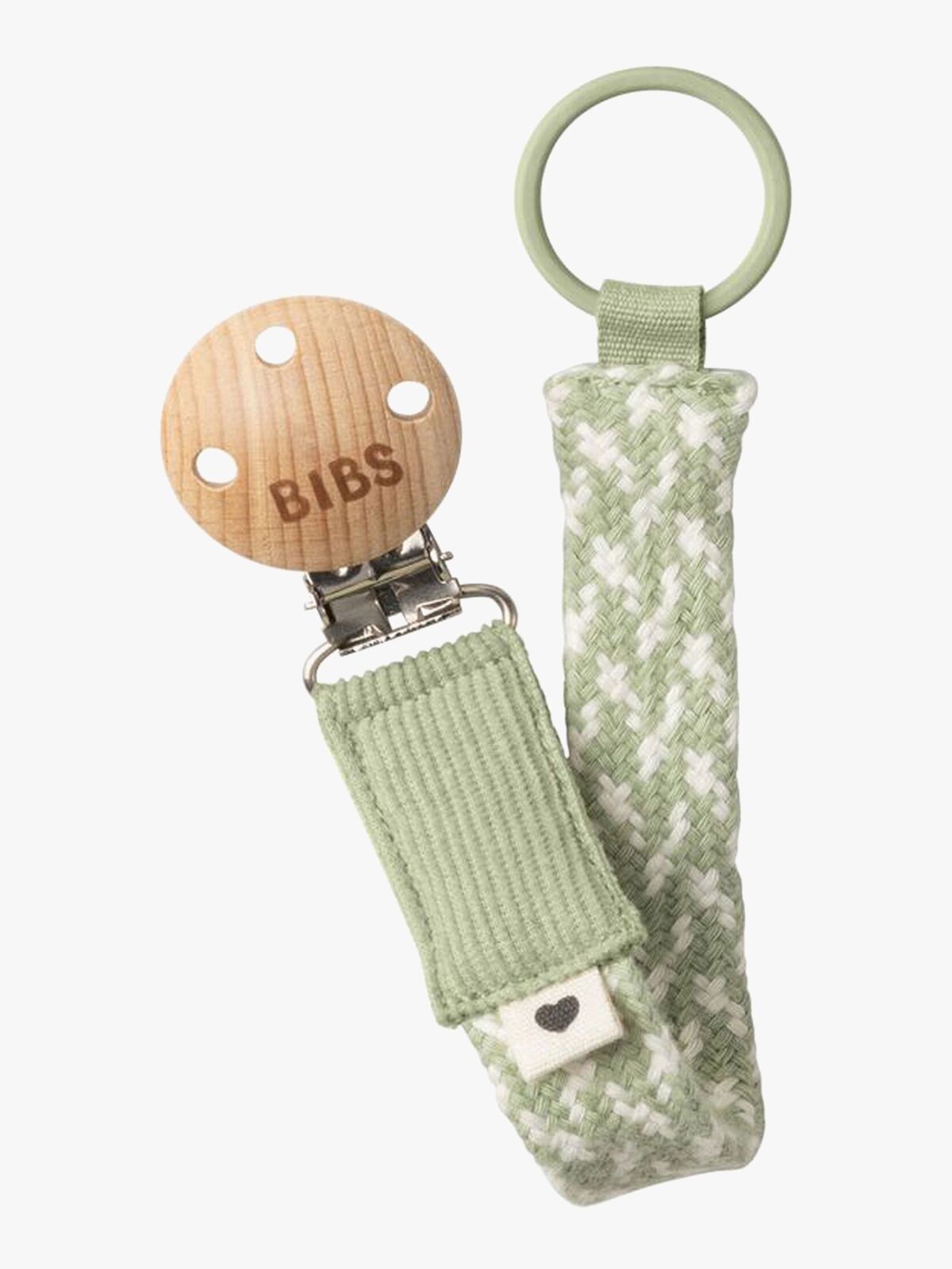 BIBS Smokkholder Pacifier Braid, Sage/Ivory