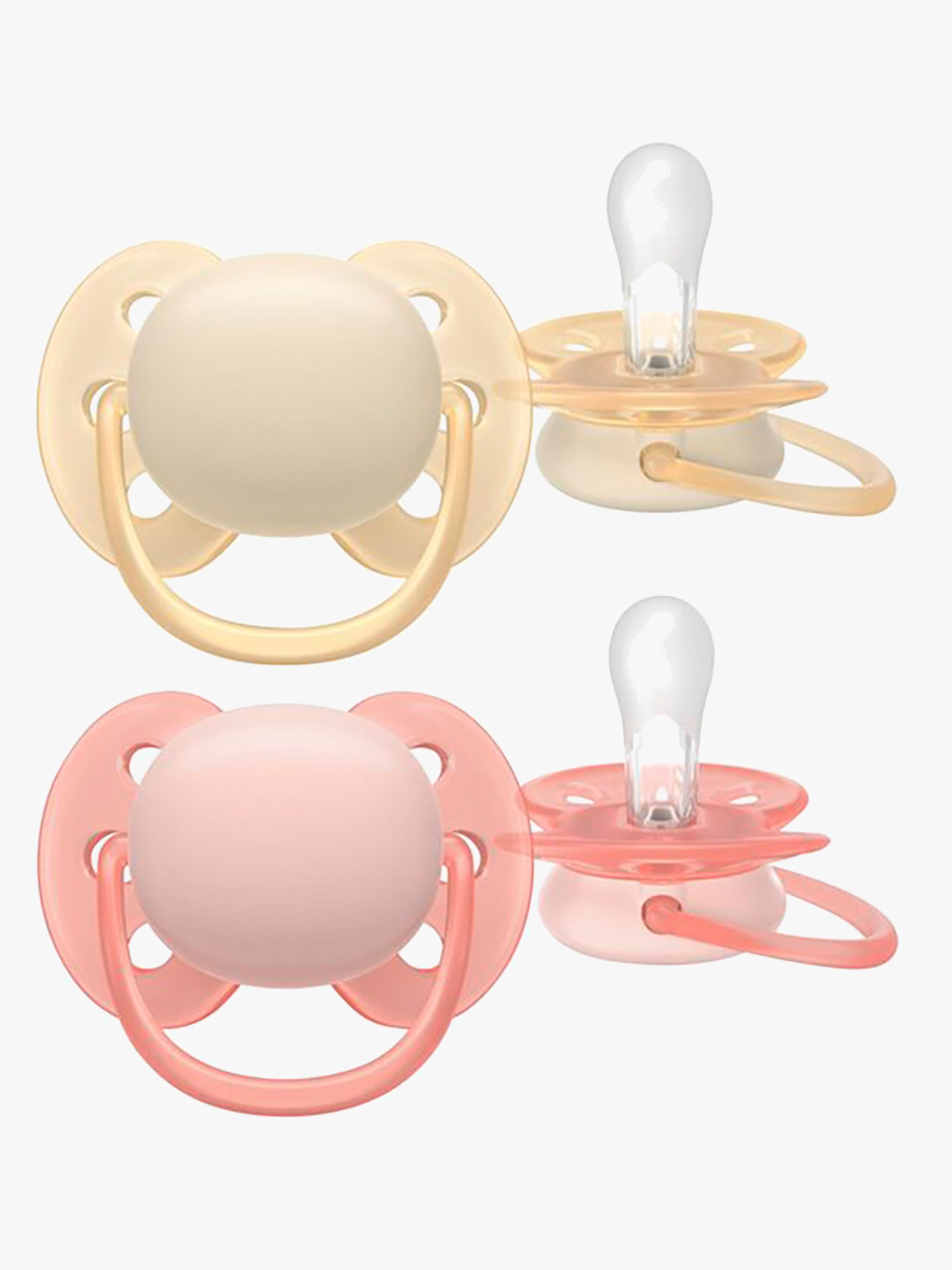 Philips Avent Ultra Soft-smokk 0-6 m, 2-pakning, gul/oransje - Smokker - Silikon