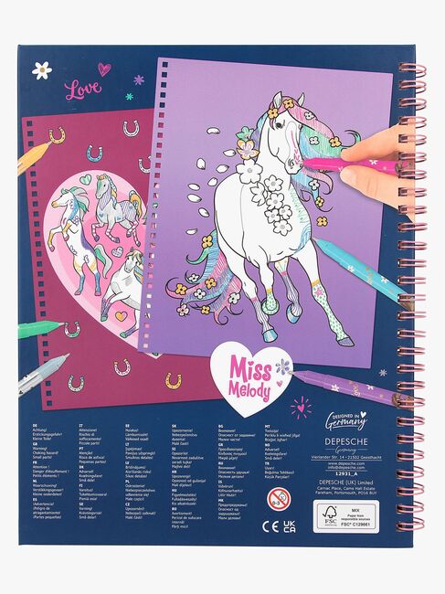 Miss Melody Fargeleggingsbok med Glitterpenner