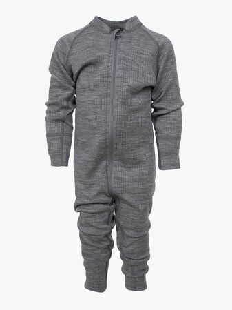 Lindberg Rib Merino Undertøysdress Merinoull, Grey Melange