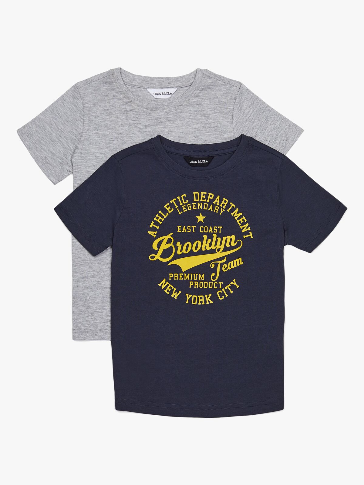 Luca & Lola Paulo T-Skjorte 2-pack, Navy/Grey Melange