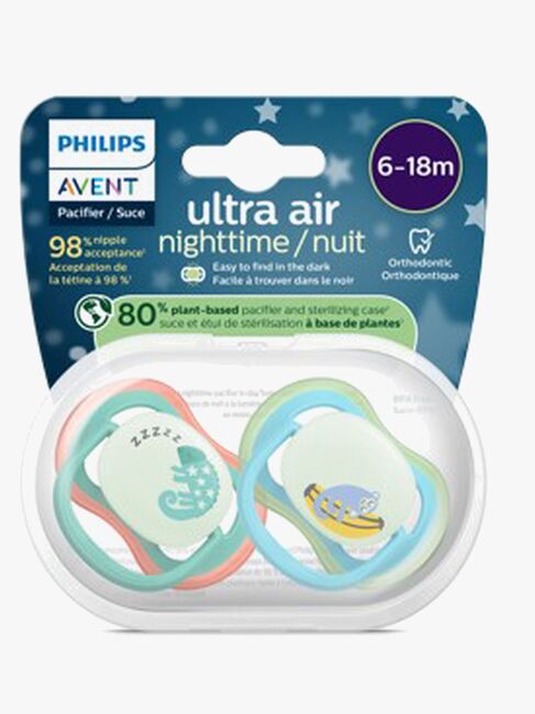 Philips Avent Ultra Air smokk Night 6-18 m, 2-pakning, blå/turkis