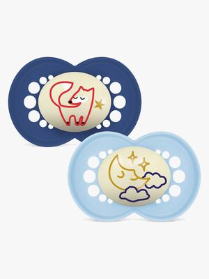 MAM Orginal Night Smokker Silikon 2-Pakk 16-36m, Blå