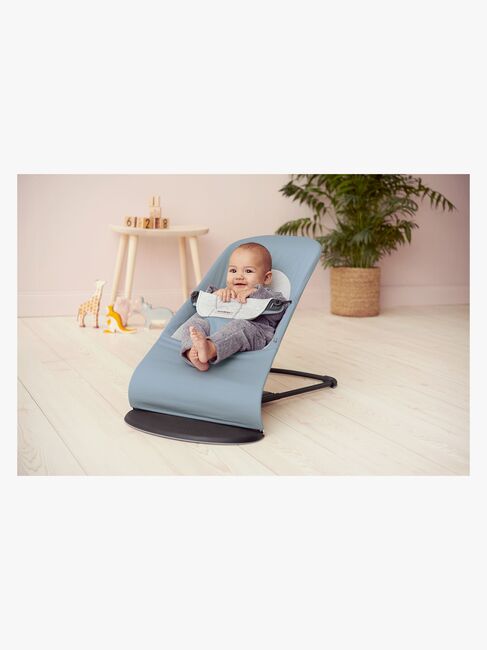 BabyBjörn Balance Soft Vippestol Vevet Jerseystoff, Blå/Grå