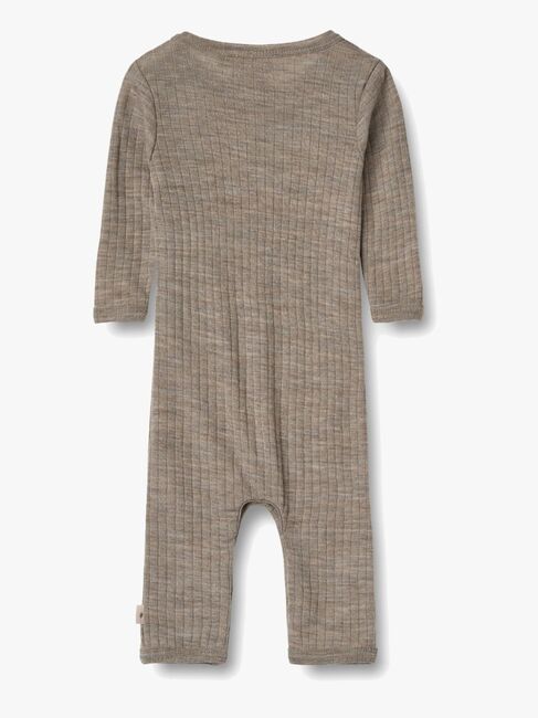 Wheat Frankie Jumpsuit Merinoull, Khaki Melange