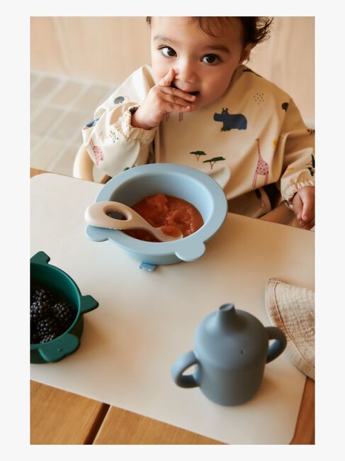 LIEWOOD Iggy Dino Skåler Silikon 4-Pack, Blue Multi