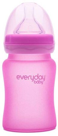 Everyday Baby Tåteflaske i Glass med Varmeindikator 150ml, Cerise