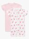 Tiny Treasure Summer Jumpsuit 2-Pack, White/Flamingo