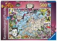 Ravensburger Puslespill Europakarta - Besynderlig Sirkus 500 Brikker