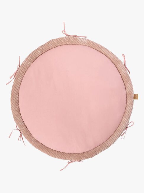 MeowBaby Aesthetic Babynest med Flettet Beskyttelse & Leketeppe, Powder Pink