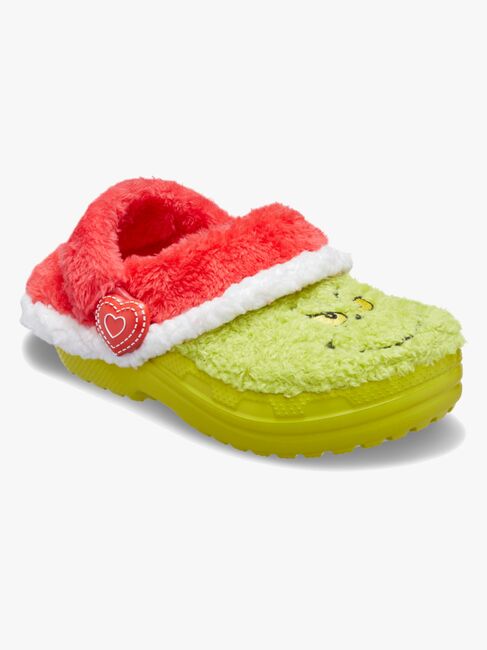 Crocs Grinch Classic Kids Fôrede Tøfler, Multi