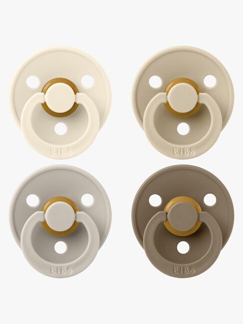 BIBS Colour Smokk 4-Pakk Lateks Str 1, Ivory/Sand/Vanilla/Dark Oak