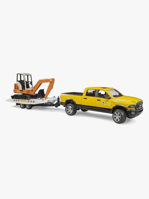 Bruder RAM Power Wagon Arbeidsbil med Tilhenger & Gravemaskin