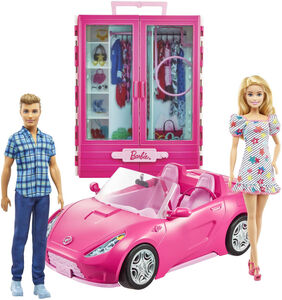 Barbie & Ken Dukke Med Bil og Garderobe