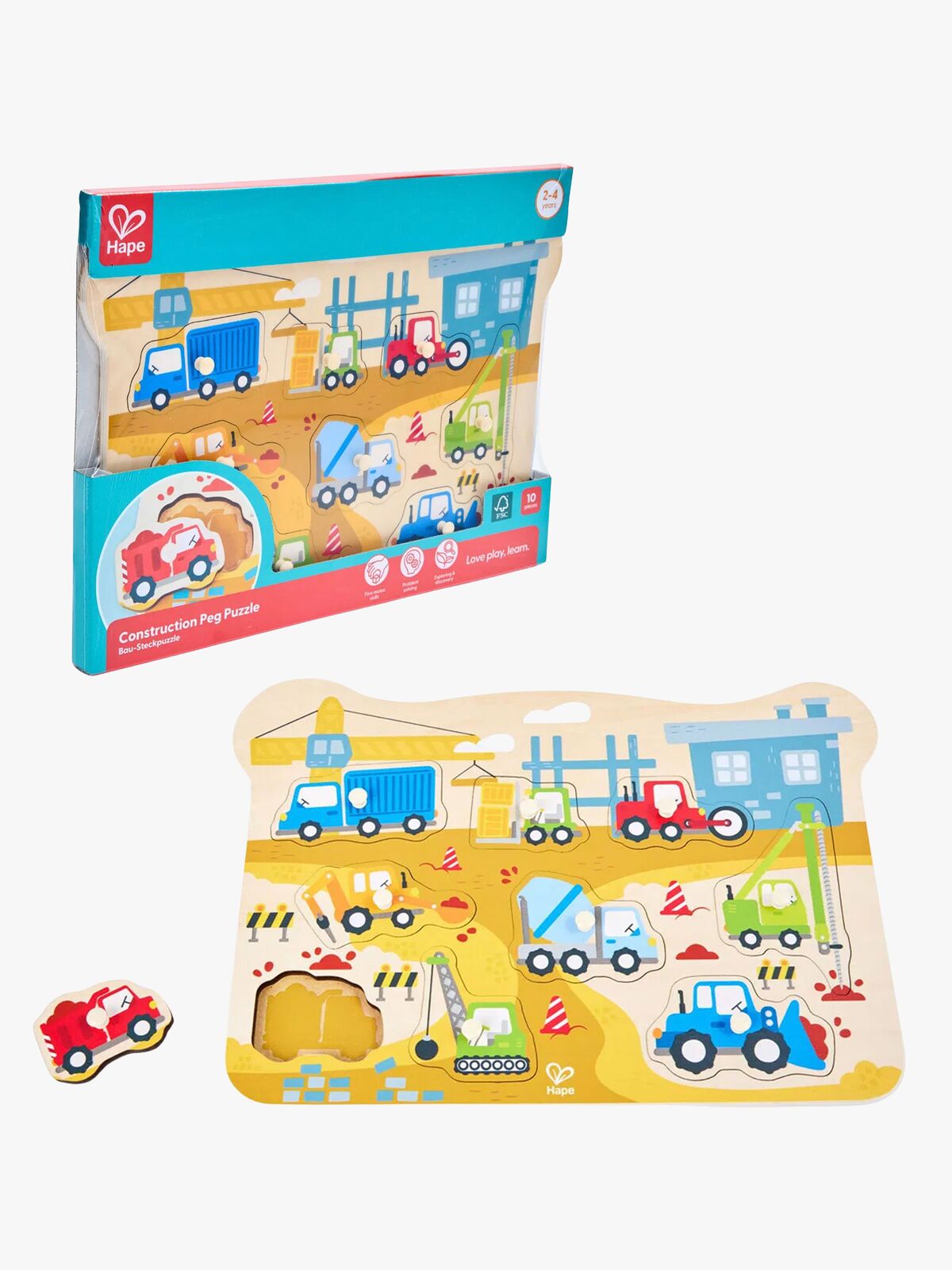 Hape Knottepuslespill Anleggsmaskiner 10 Brikker