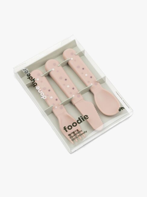 Done By Deer Foodie Bestikk Happy Dots, Rosa