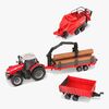 BB Junior Farmland Massey Fergusson 8740S Traktor med 3 Tilhengere