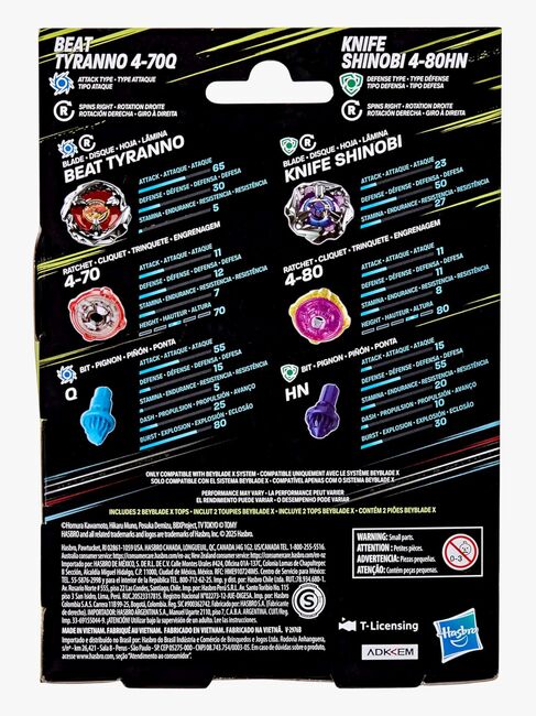 Beyblade Beat Tyranno & Knife Shinobi Spinnere 2-Pakk