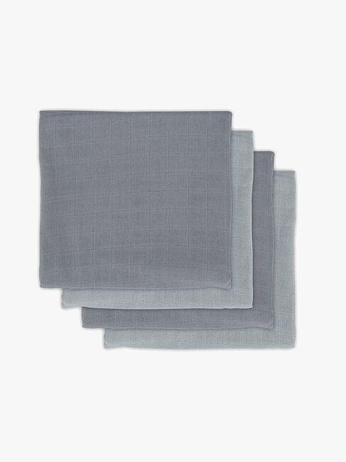 Jollein Musselinteppe Bamboo 4-Pack, Storm Grey