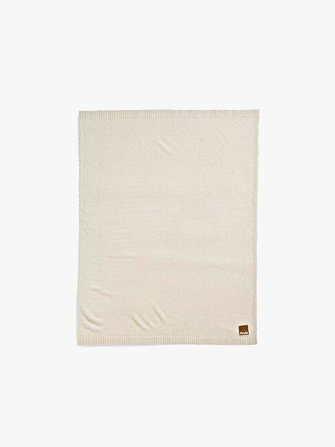 Elodie  Pointelle-strikket Teppe 100x75, Creamy White