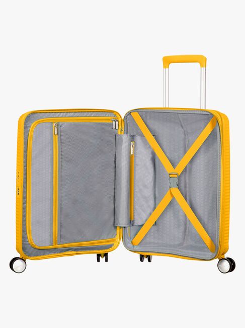 American Tourister Soundbox Spinner Koffert 35.5L, Golden Yellow