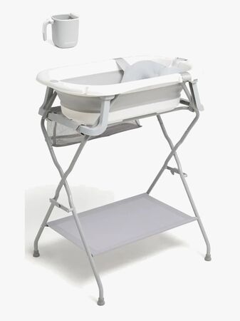 Beemoo CARE Assist Badebalje Inkl. Badestøtte, Badestativ & Skyllekanne, Grey/White