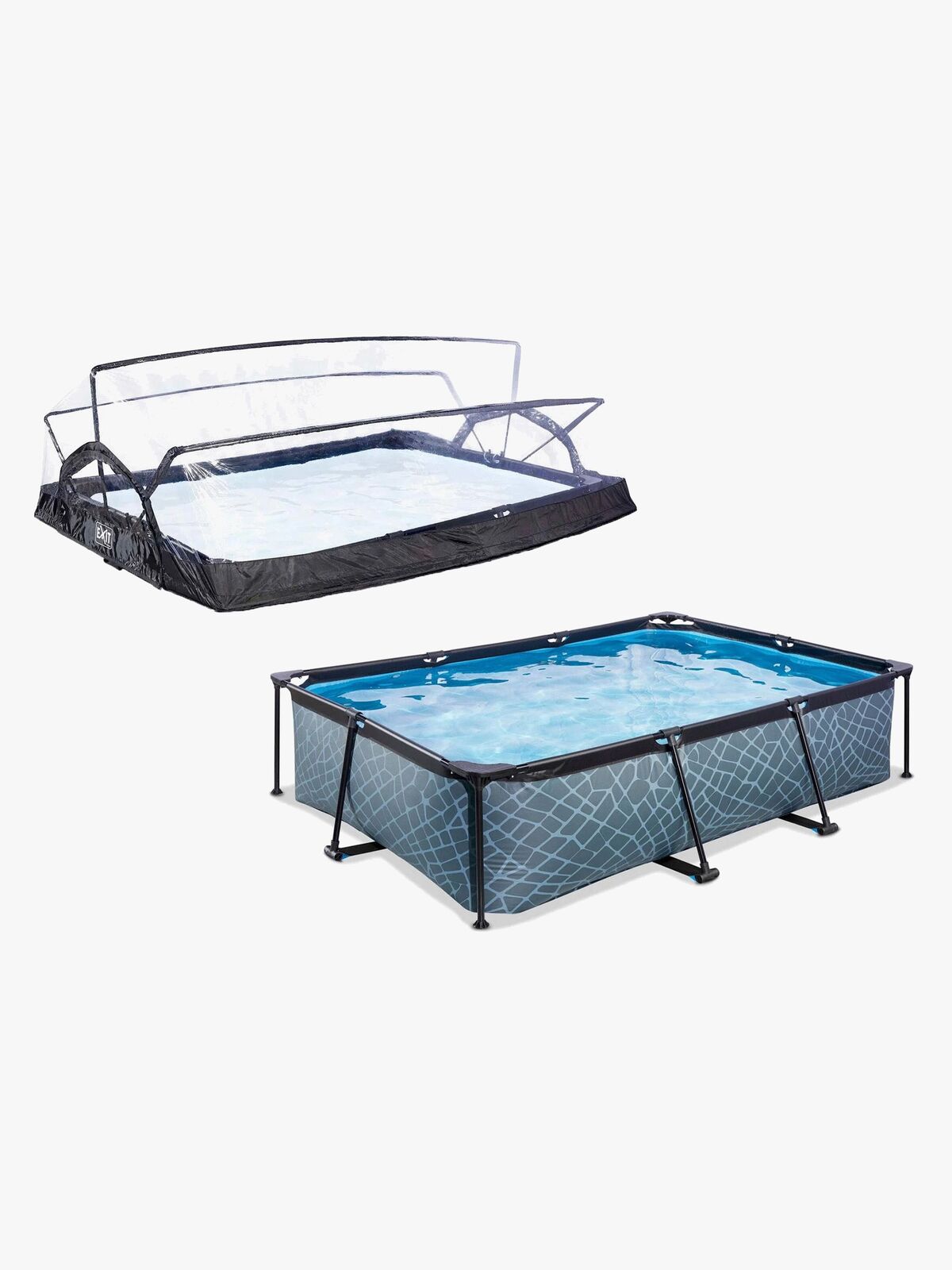 EXIT Basseng med Kuppel 300x200x65 cm, Grå