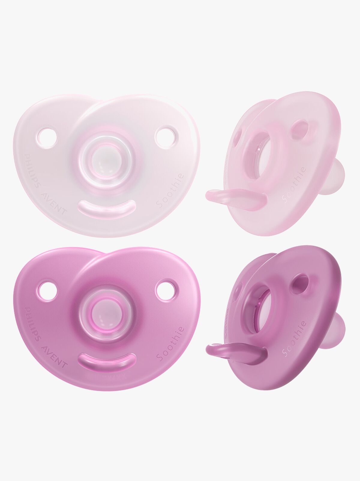 Philips Avent Soothie smokk 0-6 m, 2-pakning, rosa/lettrosa
