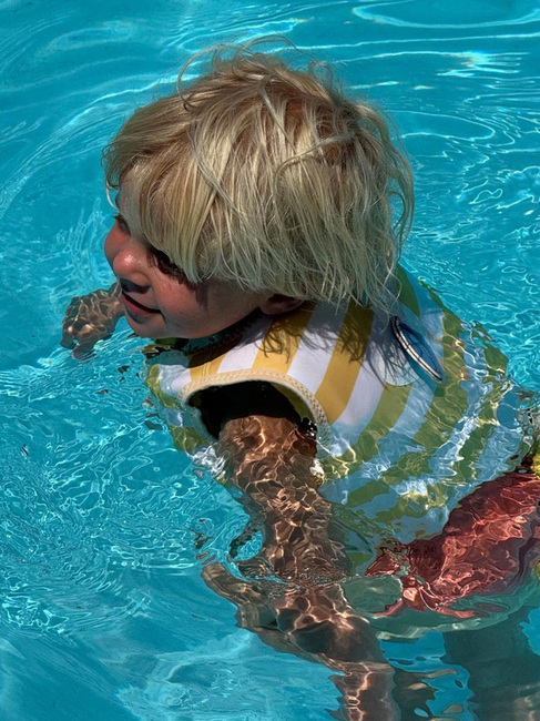 SUNNYLiFE Svømmevest, Sid the Seagull Mustard Stripe