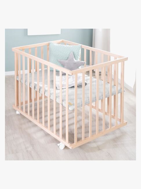 Roba Style Lekegrind med Hjul, Wood & Grey